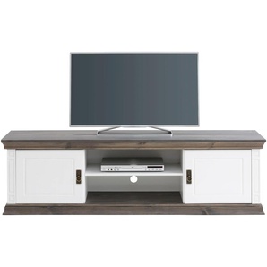 TV-Board HOME AFFAIRE Vinales Sideboards Gr. B/H/T: 180 cm x 55 cm x 39 cm, weiß (weiß, wengefarben) TV-Lowboards Breite 180 cm
