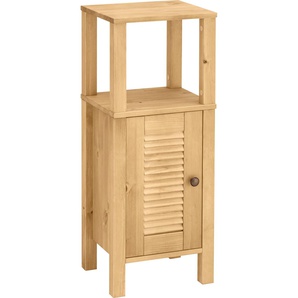 Unterschrank HOME AFFAIRE Ayanna Schränke Gr. B/H/T: 34 cm x 86 cm x 30 cm, 1 St., beige (natur) Bad-Unterschränke Schränke aus Massivholz, Breite 34 cm