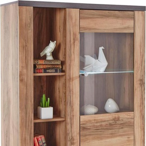 Home affaire Vitrine Larona, zeitlose Glasvitirne, Hochschrank Höhe 145 cm Stauraumvitrine mit dekorativer Rahmenoptik