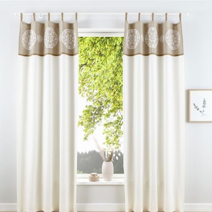 Vorhang HOME AFFAIRE Jule Gardinen Gr. 175 cm, Schlaufen, 110 cm, beige (beige, offwhite) Landhaus Gardinen Nachhaltig