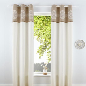 Vorhang HOME AFFAIRE Jule Gardinen Gr. 245 cm, Ösen, 110 cm, beige (beige, offwhite) Landhaus Gardinen Nachhaltig