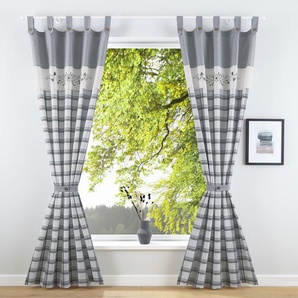 Vorhang HOME AFFAIRE Lola Gardinen Gr. 125 cm, Schlaufen, 110 cm, grau Landhaus Gardinen Nachhaltig