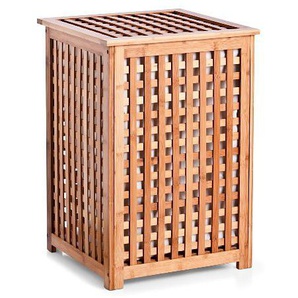 Home affaire Wäschetruhe, aus Bambusholz, mit Innenbeutel, klappbarer Deckel, Höhe 58 cm