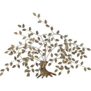 Wanddekoobjekt HOME AFFAIRE Juline, gold Wanddekoobjekte Gr. B/H/T: 125 cm x 80 cm x 5 cm, goldfarben Wanddekoration Wanddekoobjekte Wanddeko, Wanddekoration, aus Metall, Motiv Baum, Wohnzimmer