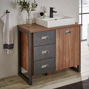Home affaire Waschtisch Detroit, Breite 91 cm, 1 Aufsatzwaschbecken aus Mineralguss