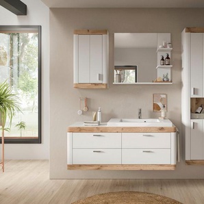 Home affaire Waschtisch Landsby, Breite 133 cm, inkl. Mineralguss-Waschbecken, 4 Schubkästen (2-St), inkl. Waschbecken