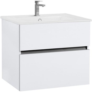 Home affaire Waschtisch Wisla, Waschplatz, Badezimmerschrank (Set, 2-St., Waschtisch mit Waschbecken), Badmöbel für Wandmontage mit Klappe, Schublade und Keramik Waschbecken