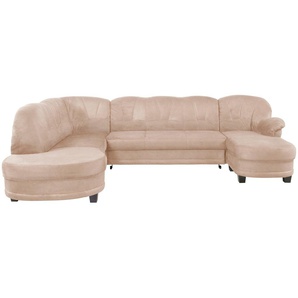 Wohnlandschaft HOME AFFAIRE Camelita Sofas Gr. B/H/T: 289 cm x 86 cm x 81 cm, Microfaser PRIMABELLE, Recamiere rechts, mit Bettfunktion, beige (natur) Wohnlandschaften Sofas wahlweise mit Bettfunktion