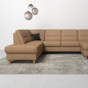 Home affaire Wohnlandschaft Palmera U-Form, Federkern, wahlweise mit Bettfunktion und mit/ohne Stauraum