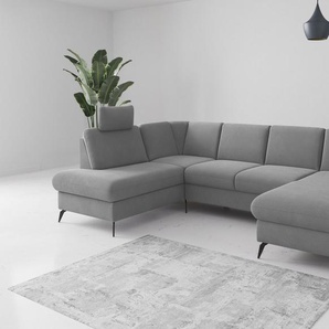 Home affaire Wohnlandschaft Rochelle, wahlweise mit Bettfunktion, Bettkasten und Armteilverstellung