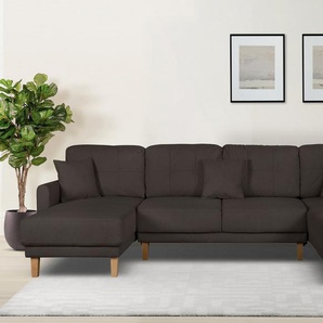 Home affaire Wohnlandschaft TRIPLO U-Form wahlweise mit Schlaffunktion, B/T/H: 310/192/90 cm, Schlafsofa, auch mit Bettkasten, Steppung im Rückenkissen