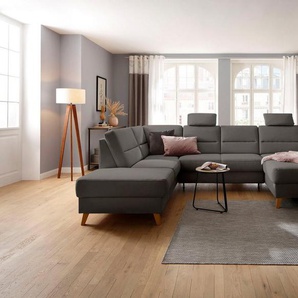 Home affaire Wohnlandschaft Westerland U-Form, Federkern, wahlweise Bettfunktion, Stauraum und Armlehn-Verstellung