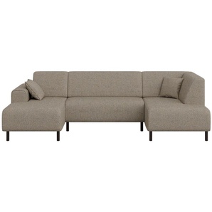 Home affaire Wohnlandschaft ARROS U-Form mit Wellenunterfederung, Maße B/T/H: 300/163/81 cm, incl. Zierkissen, mit Recamiere links/rechts bestellbar, auch in Cord