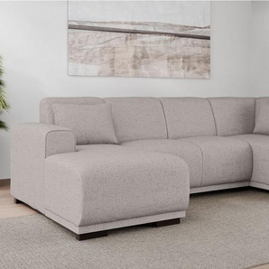 Home affaire Wohnlandschaft BORNHOLM U-Form mit Recamiere rechts/links, B/T/H: 300/162/85 cm, U-Form mit Wellenunterfederung, Recamiere rechts oder links bestellbar