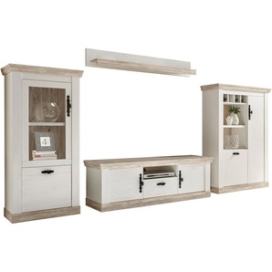 Wohnwand HOME AFFAIRE Florenz 3 Kastenmöbel-Sets weiß (pinie weiß) Moderne Wohnwände Wohnwand Kastenmöbel-Sets im romatischen Landhauslook