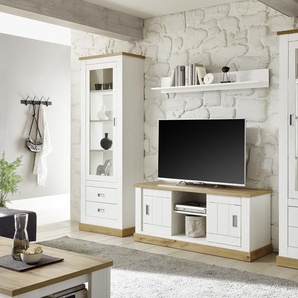 Wohnwand HOME AFFAIRE Orlando Kastenmöbel-Sets weiß (pinie dekor, applikation wotan eiche dekor) Wohnwände mit Schiebetüren