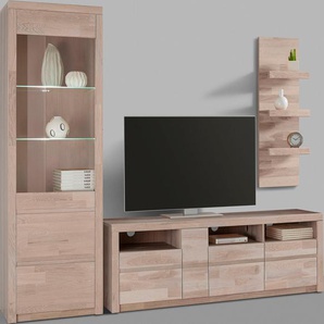 Home affaire Wohnwand Silkeborg, (Set, 3-St), teilmassives Holz