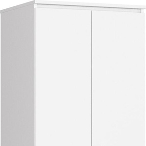 Home Collective Kleiderschrank weiß 60cm breit 180cm hoch, Schrank mit 2 Türen und 2 Schubladen, Kleiderstange und 1 Regal, Garderobe, Schlafzimmer, Wohnzimmer K3674