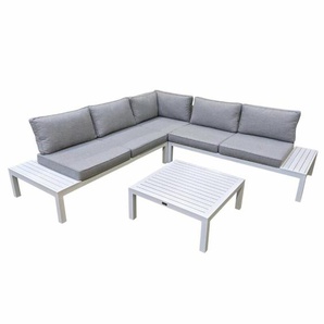 Home Islands Laos Loungeset 4-teilig Ablagen Aluminium - Aluminium weiß 100592