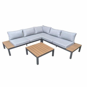 Home Islands Laos Loungeset 4-teilig Ablagen Polywood - Aluminium charcoal 100595