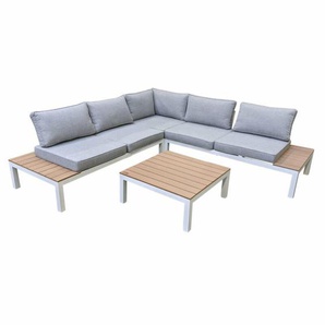 Home Islands Laos Loungeset 4-teilig Ablagen Polywood - Aluminium weiß 100591