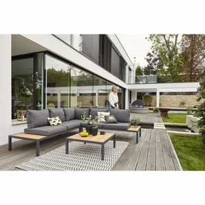 Home Islands Mai Ton Loungeset 4-teilig Edelstahl anthrazit/Teak 100645