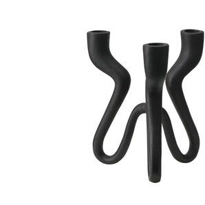 HOME STORY 3er Kerzenständer - schwarz - Aluminium - 18 cm - 20,5 cm - cm 16,5 | Möbel Kraft