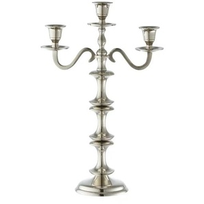 HOME STORY 3er Kerzenständer - silber - Aluminium - 27 cm - 42 cm - cm 12,0 | Möbel Kraft