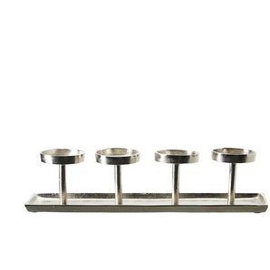 HOME STORY 4er Kerzenständer - silber - Eisen - 50 cm - 11,5 cm - cm 13,0 | Möbel Kraft