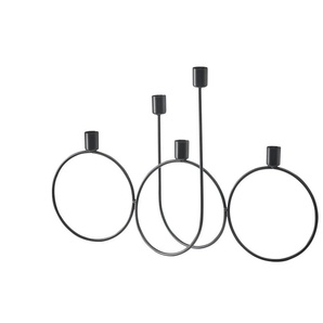 HOME STORY 5er Kerzenhalter - schwarz - Metall - 45 cm - 20 cm - cm 30,0 | Möbel Kraft
