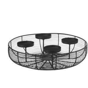 HOME STORY Adventskerzenhalter - schwarz - Eisen - 9,5 cm - 36.5 | Möbel Kraft