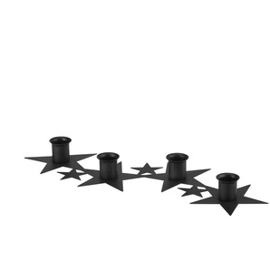 HOME STORY Adventskerzenhalter Sterne - schwarz - Metall - 12 cm - 3 cm | Möbel Kraft