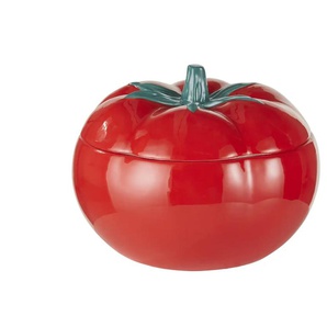 HOME STORY Aufbewahrungsdose Tomate   ¦ rot ¦ Dolomite ¦ Maße (cm): H: 12  Ø: 15.5