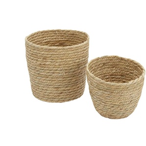 HOME STORY Aufbewahrungskorb 2er Set - braun - Seegras - 21 cm - 25.0 | Möbel Kraft