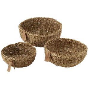 HOME STORY Aufbewahrungskorb 3er Set - braun - Materialmix - 13 cm - 30.0 | Möbel Kraft