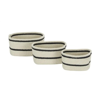 HOME STORY Aufbewahrungskorb 3er Set - creme - Naturfaser,Polyester - 18 cm - 13 cm | Möbel Kraft