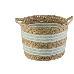HOME STORY Aufbewahrungskorb - braun - Seegras,Baumwolle - 25 cm - 30.0 | Möbel Kraft