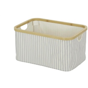 HOME STORY Aufbewahrungskorb - creme - Bambus,Polyester,Baumwolle - 30 cm - 15 cm | Möbel Kraft