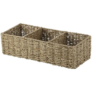 HOME STORY Aufbewahrungskorb mit Fächern - braun - Seegras,Metall - 36 cm - 10 cm - cm 15,0 | Möbel Kraft