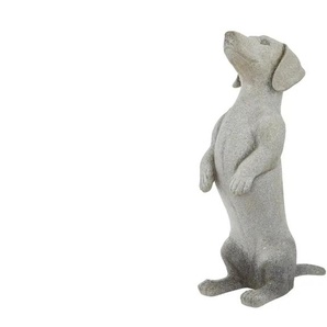 HOME STORY Deko Figur Dackel - grau - Polyresin (Kunstharz) - 12,9 cm - 40,7 cm - cm 24,5 | Möbel Kraft