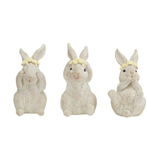 HOME STORY Deko Osterhase 3er Set - braun - Polyresin (Kunstharz) - 5 cm - 10 cm - cm 6,0 | Möbel Kraft