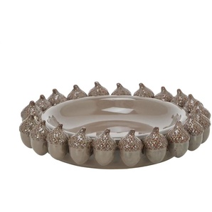 HOME STORY Deko Schale 3D Eicheln - braun - Steingut - 9,5 cm - 35.0 | Möbel Kraft