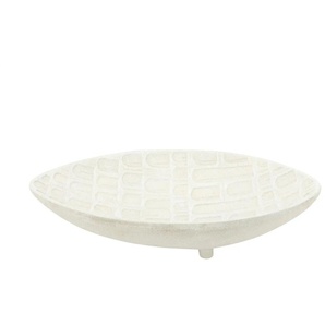 HOME STORY Deko Schale - weiß - Polyresin (Kunstharz) - 11 cm - 29 cm | Möbel Kraft