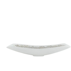HOME STORY Deko Schale - weiß - Polyresin (Kunstharz) - 67 cm - 14 cm - cm 12,0 | Möbel Kraft