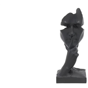 HOME STORY Deko Skulptur Gesicht - schwarz - Polyresin (Kunstharz) - 13,2 cm - 31,2 cm - cm 11,0 | Möbel Kraft