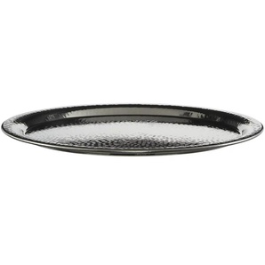 HOME STORY Deko Teller - silber - Edelstahl - 2 cm - 34.0 | Möbel Kraft