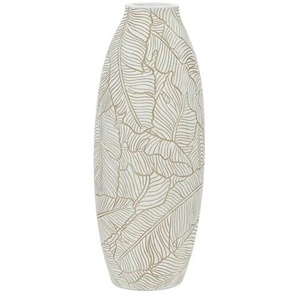 HOME STORY Deko Vase - weiß - Polyresin (Kunstharz) - 43 cm - 17.0 | Möbel Kraft