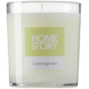HOME STORY Duftkerze im Glas Lemongrass - grün - Wachs,Glas - 1 cm - 1.0 | Möbel Kraft