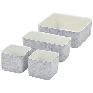 HOME STORY Filzkörbe 4er Set - grau - Filz - 25 cm - 10 cm - cm 25,0 | Möbel Kraft