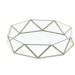 HOME STORY Glastablett - transparent/klar - Glas,Metall - 7 cm - 30.0 | Möbel Kraft
